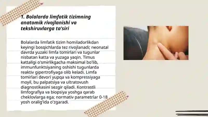 Bolalarda limfatik tizimni anatomofiziologik hususiyatlariga ko’ra tekshirish usullari 3