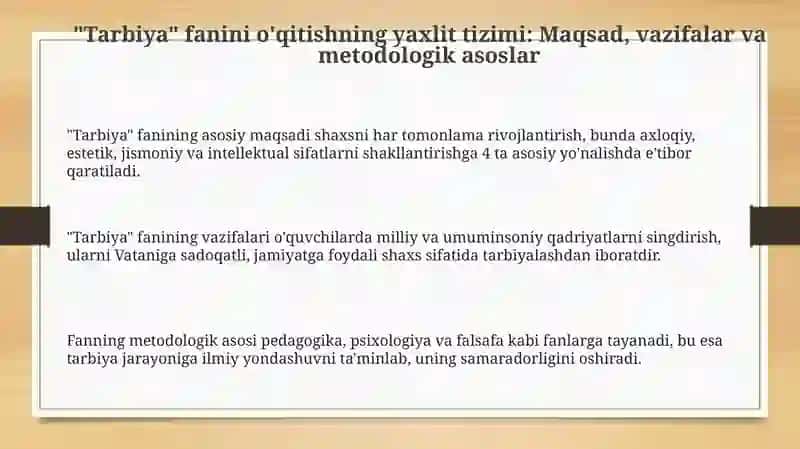 Tarbiya Fanini O'qitish 3