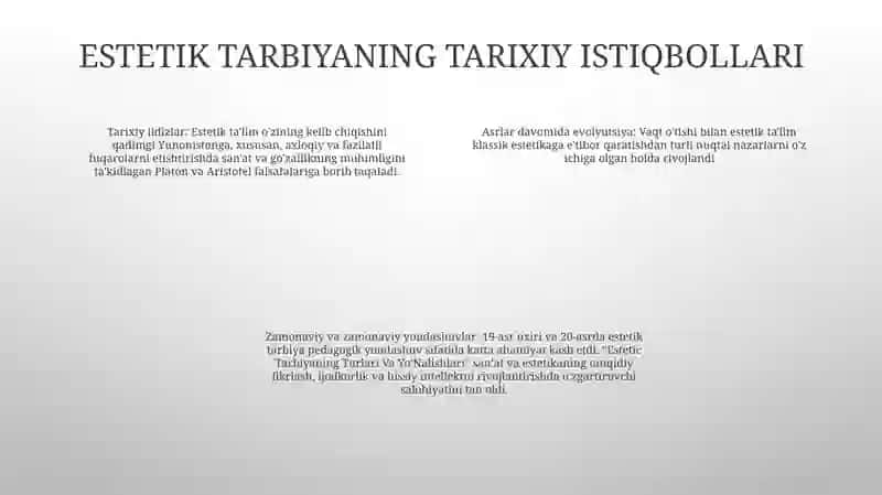 Estetik Tarbiyaning Turlari Va YoʻNalishlari 3