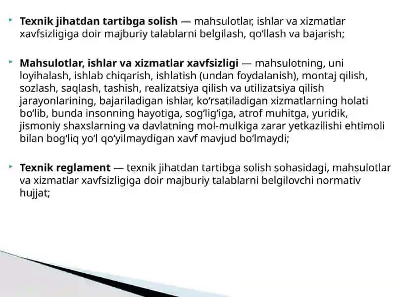 "Texnik jihatdan tartibga solishto'g'risi qonuni" 3
