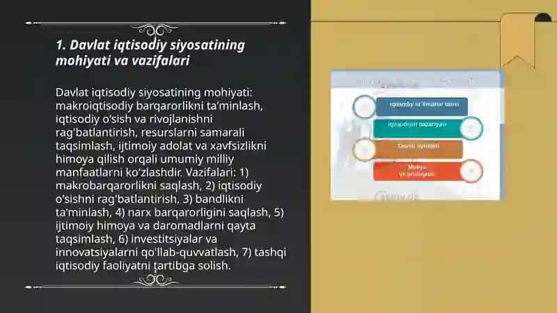 Davlat iqtisodiy siyosatining mohiyati va uni rivojlantirish yo'nalishlari 3