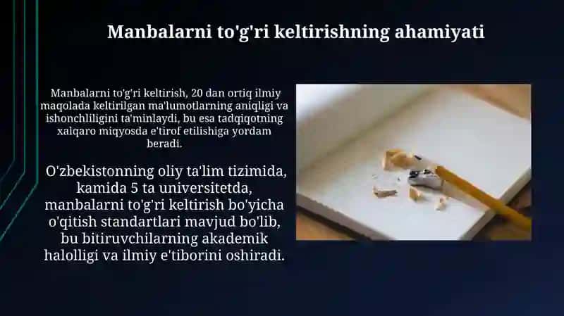 Manbalarni to'g'ri keltirishning ahamiyati 3