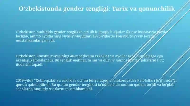 O'zbekistonda gender tengligi va ayollar huquqlari 3
