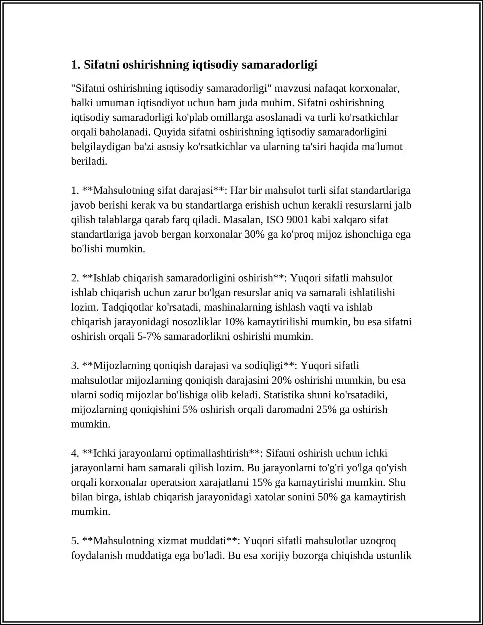 Sifatni oshirishning iqtisodiy samaradorligi 3