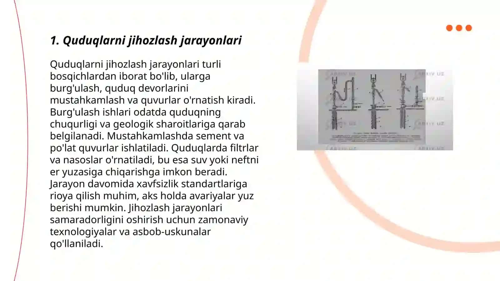 Quduqlarni yer osti jihozlari va o'zlashtirish 3