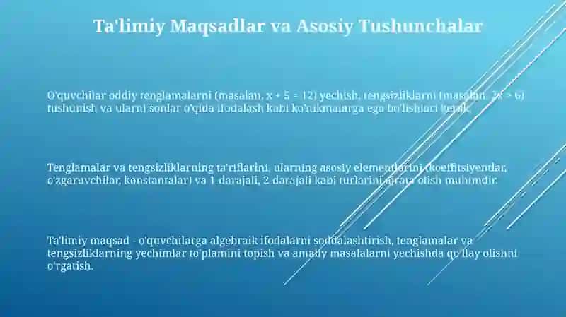 Tenglama va tengsizliklarni o'qitish metodikasi 3