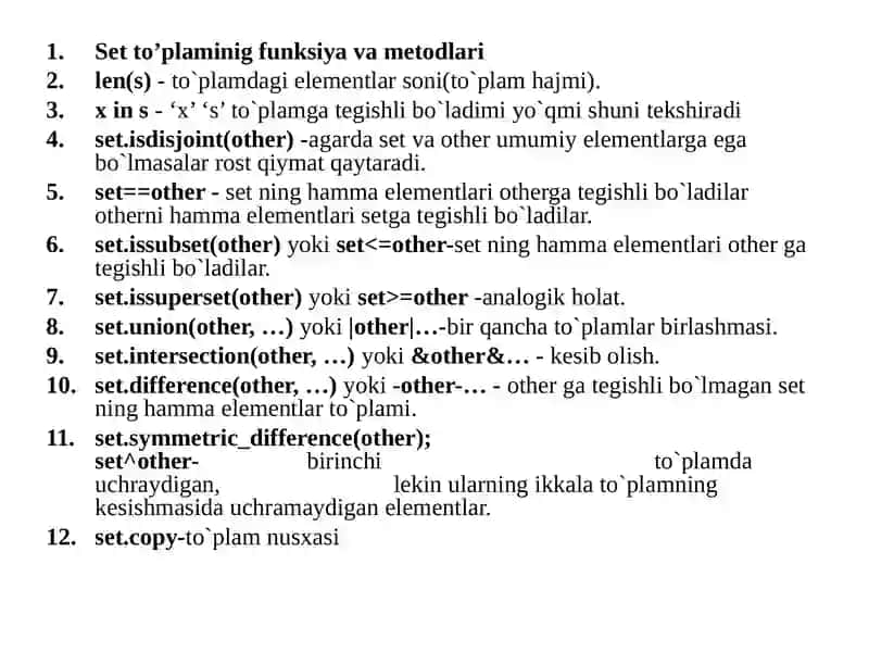 SET (TO’PLAM) 3