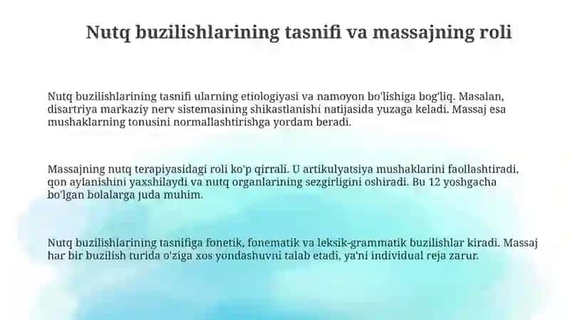 Nutq buzilishlarida massaj texnikalarini tanlash 3
