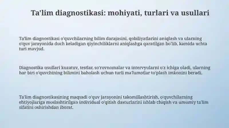 Ta'lim diagnostikasi va xalqaro baholash dasturlari 3