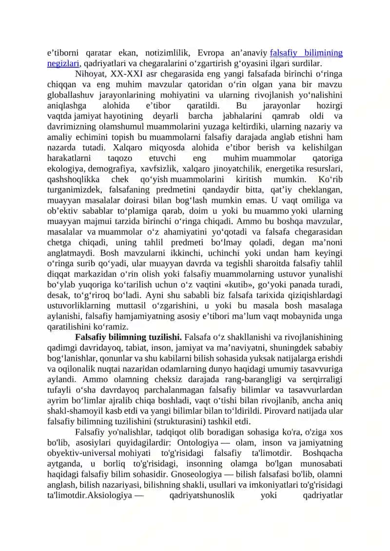 Falsafa jahon xalqlari madaniyatining tarkibiy qismi 3