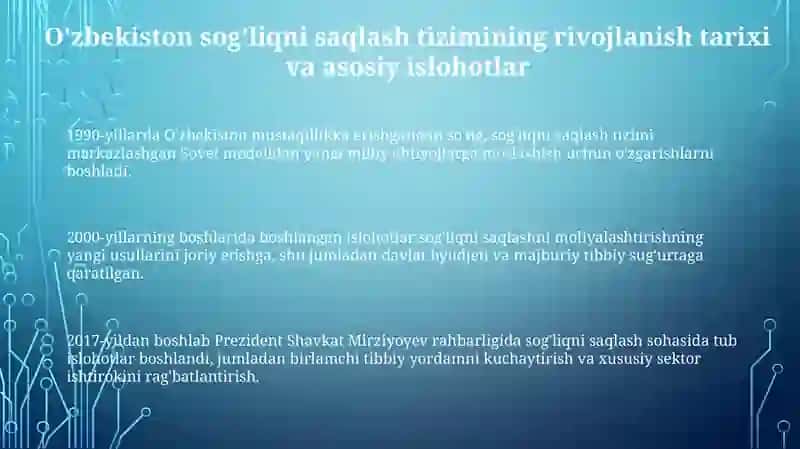O'zbekiston Respublikasi sog'liqni saqlash tizimi-islohot yo'li 3