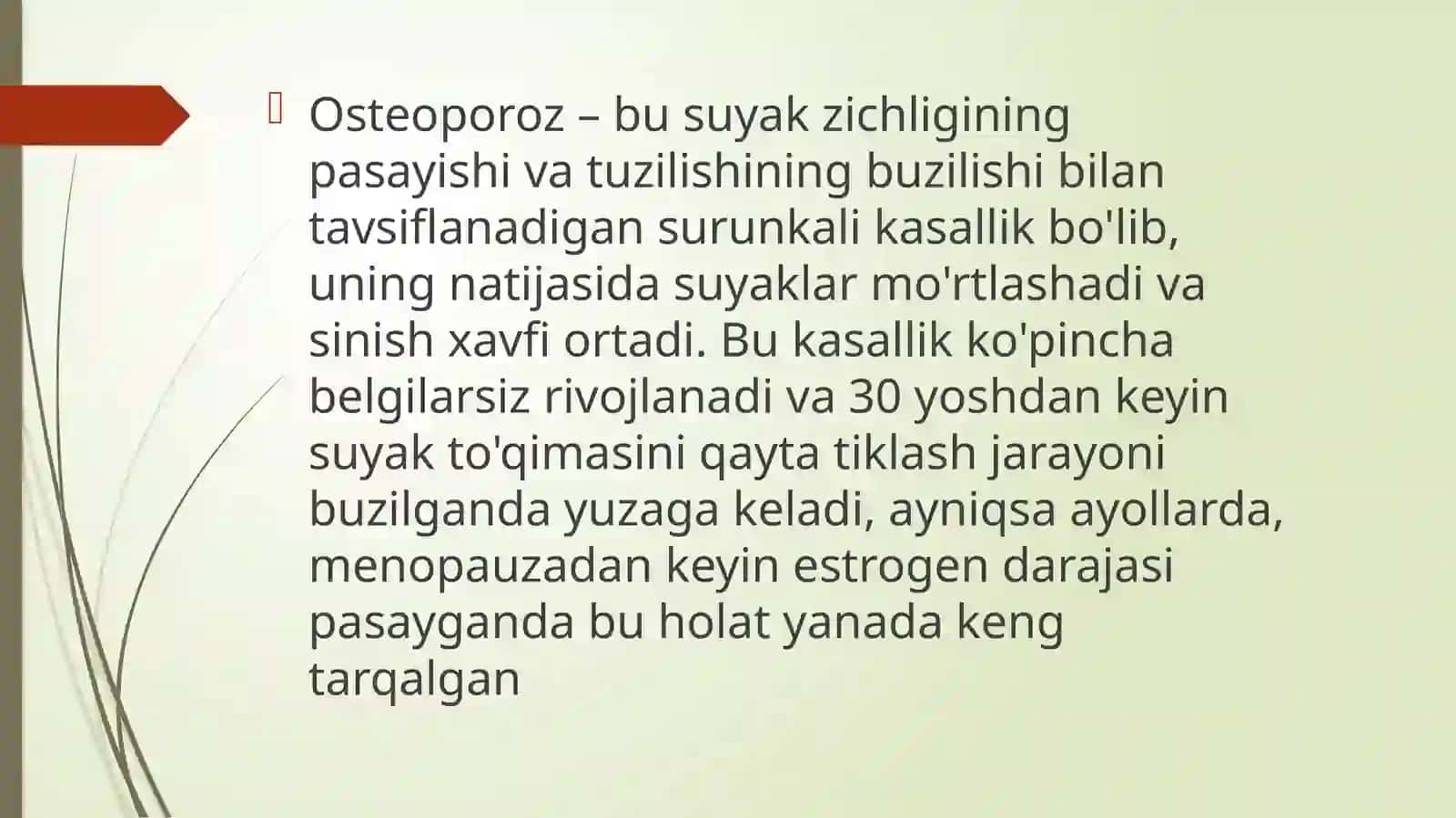 SUYAKLARNI RIVOJLANISHINI BUZILISHLARI. SINISHLAR. OSTEONEKROZ 3