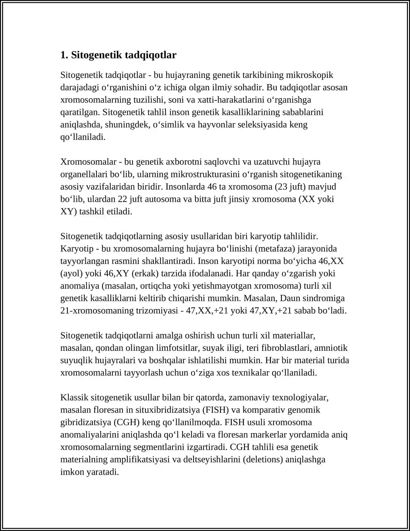 Sitogenetik Tadqiqotlar 3