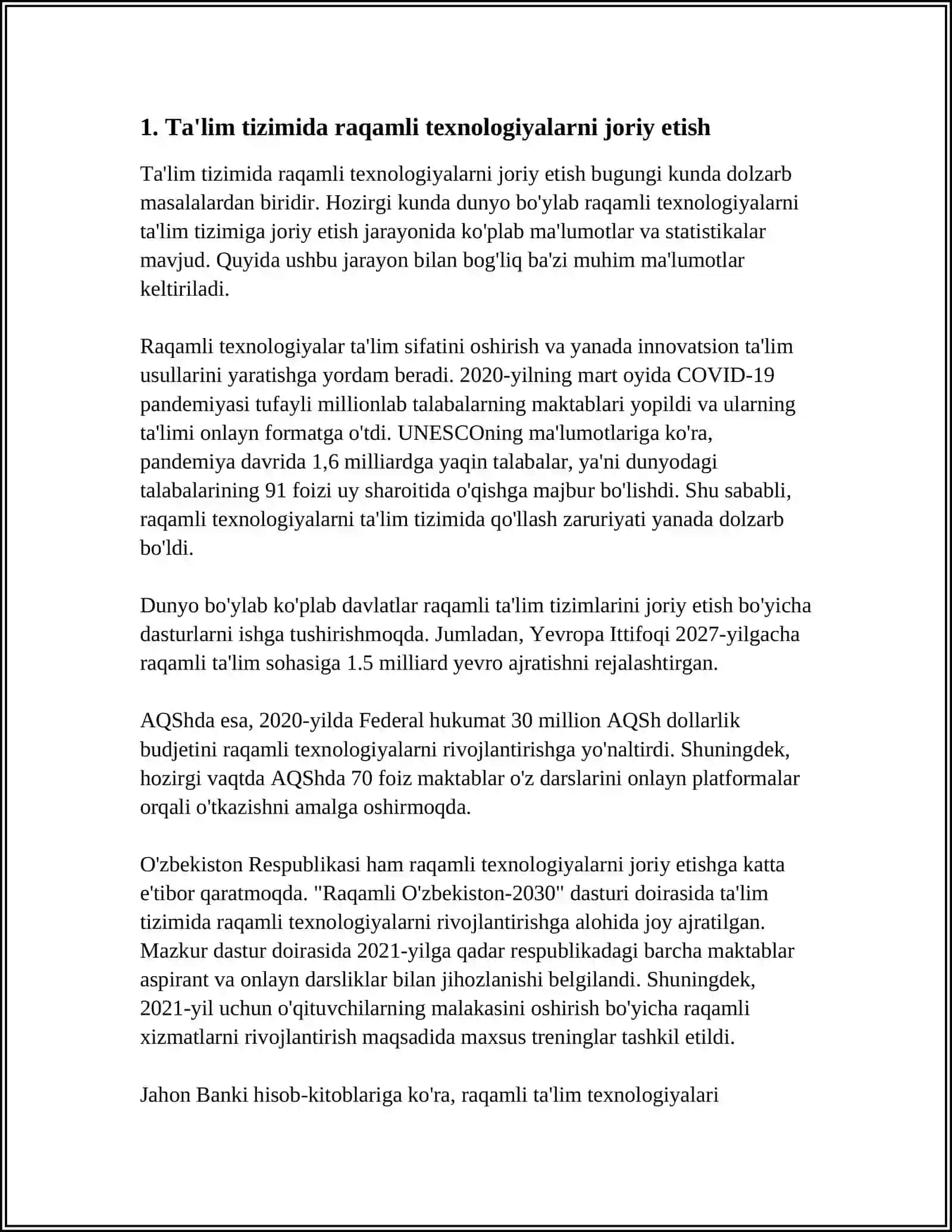 OʻZBEKISTON RESPUBLIKASIDA TALIM TIZIMINING RIVOJLANTIRISHNING KONSEPTUAL ASOSLARI 3