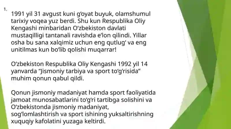 O’zbekiston Respublikasida Jismoniy Tarbiya va Sport (1991-2000 yillar) 3