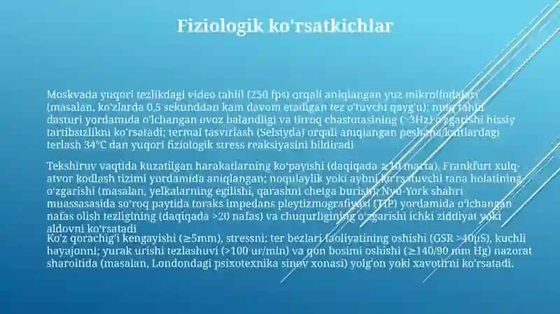 Psixotexnik usullar va o’bekt (yollanuvchi) ongida hosil bo‘lgan o‘zgarishlarning tashqi belgilari 3
