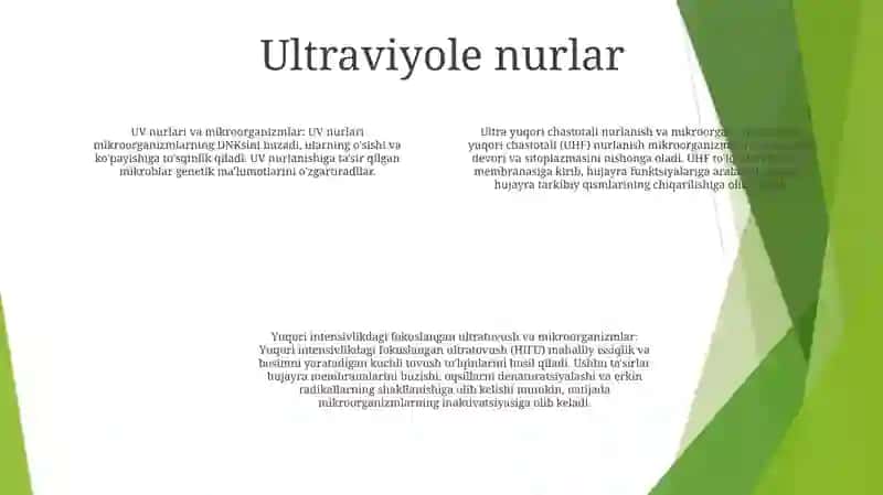 Ultrabinafsha Nurlar, Yuqori Chastotali Va Ultra Yuqori Chastotali Toklarning Mikroorganizmlarga Ta'Siri 3