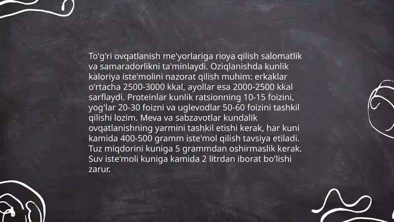 To'g'ri ovqatqatlanish asoslari. Ovqatlanish rejiminiklinikadagi axamiyati 3