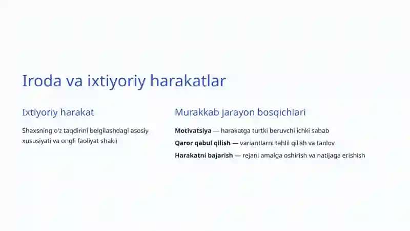 Shaxsda iroda va irodaviy sifatlar 3