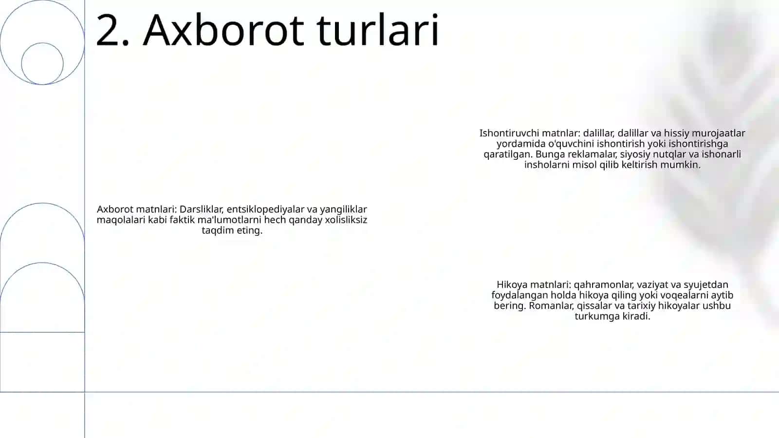 Axborot Tushunchasi, Turlari Xossalari 3