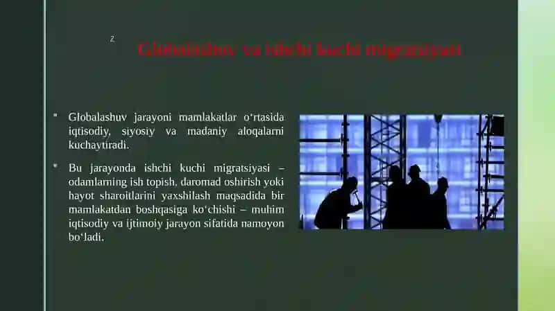 Globallashuv sharoitda ishchi kuchi migratsiyasi 3