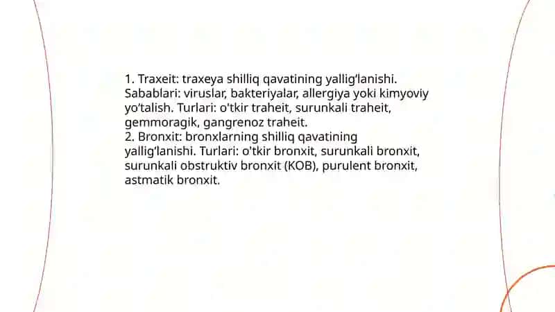 Traxeit va Bronxit simptomlari va davolash metodlari 3