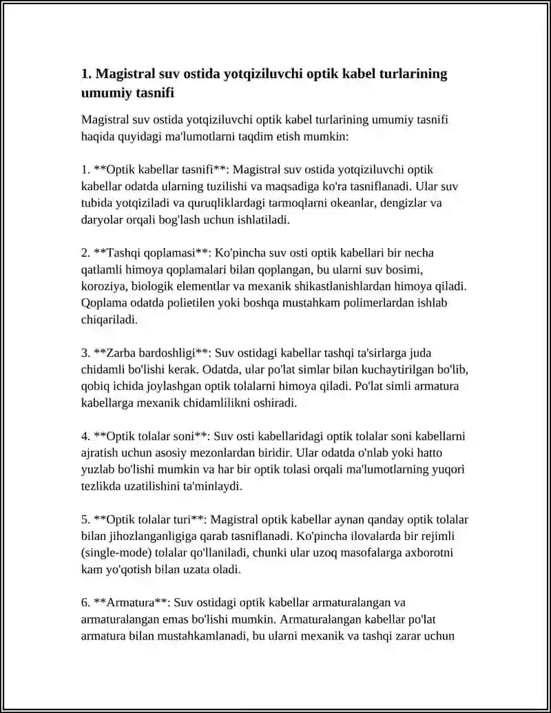 MAGISTRAL SUV OSTIDA YOTQIZILUVCHI OPTIK KABEL TURLARI 3