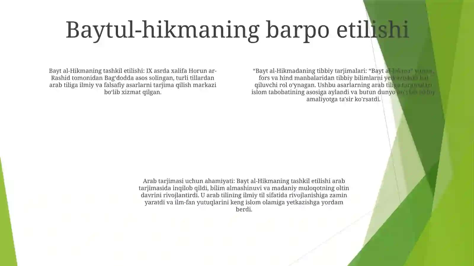 Bayt Al-Hikmada Arab Tiliga Tarjima Qilingan Tibbiyotga Oid Asarlar 3