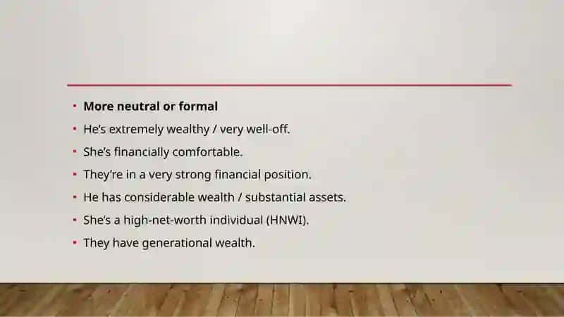 Phrases for Being Rich/Poor and Phrases for Talking about Statistics 3