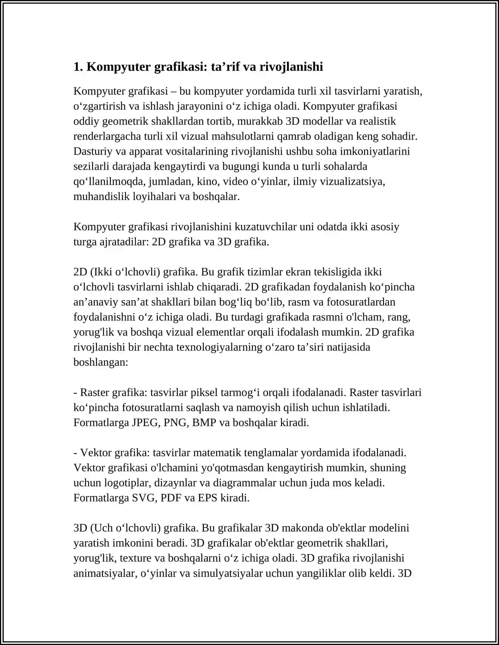 KOMPYUTER GRAVIKASI VA UNING TURLARI 3