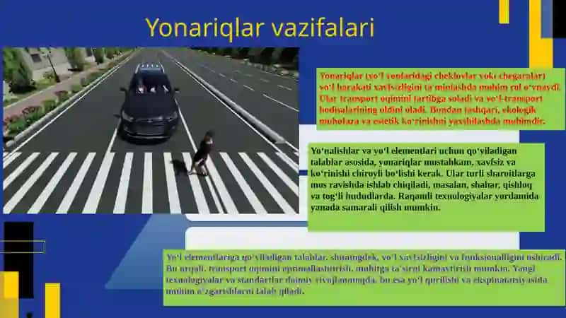 Yonariqlar va ko'ndalang kesimlarda yo'l elementlariga qo'yiladigan talablar 3
