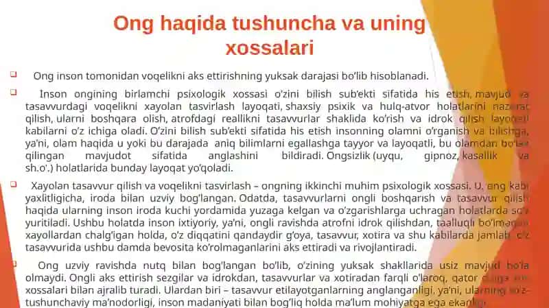 Ong haqida tushuncha va uning xossalari 3