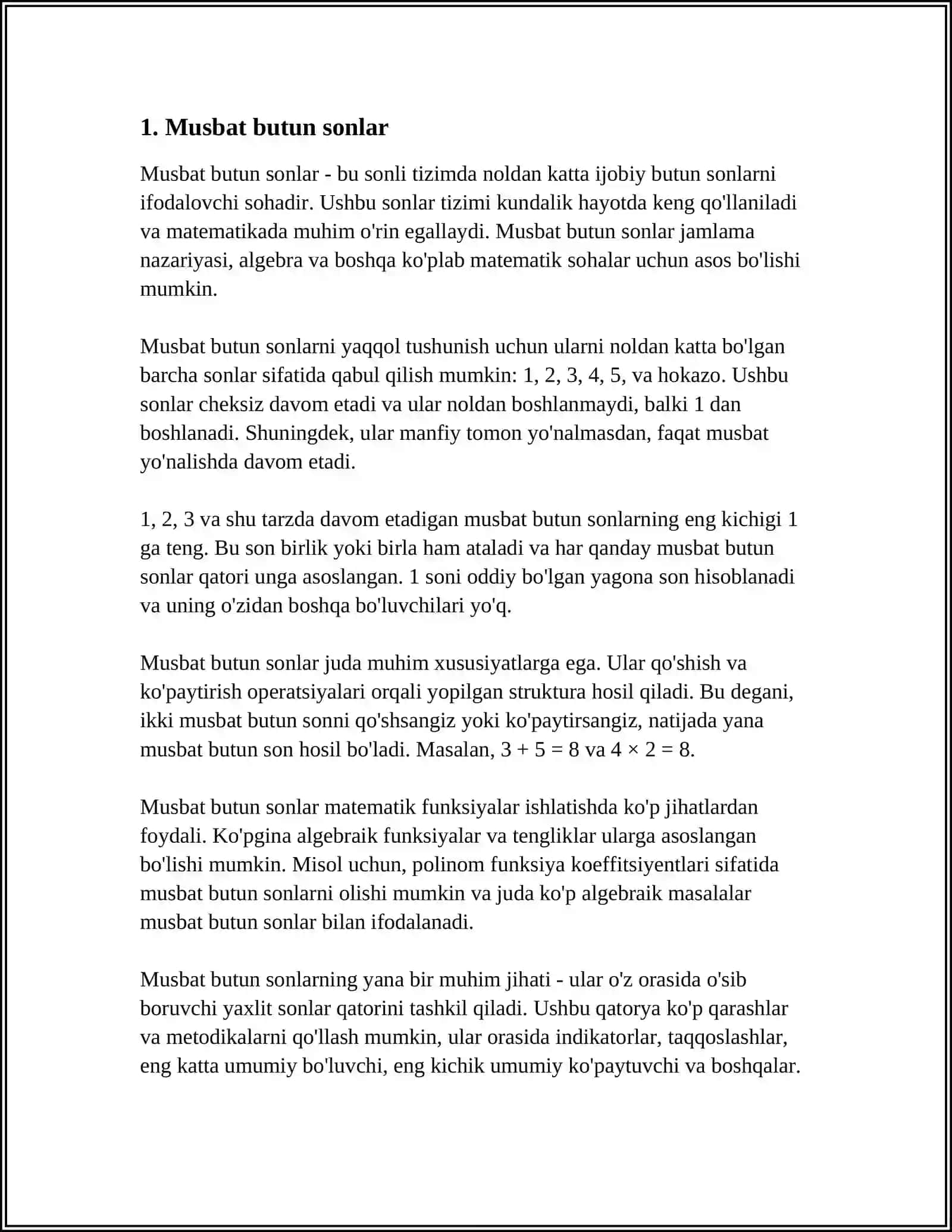 HAR QANDAY MUSBAT BUTUN SONNING ILDIZINI HISOBLASH 3