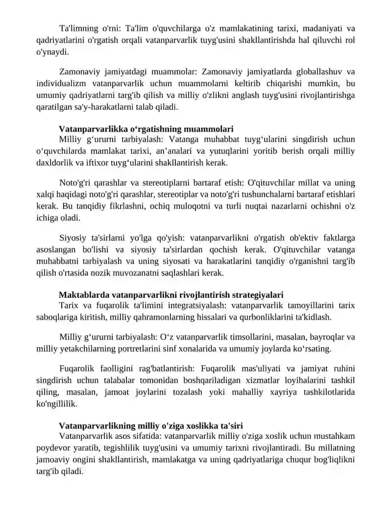 Vatanparvarlikni Tarbiyalash 3