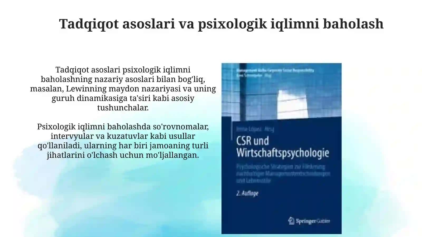 Psixologik iqlimni baholash va maqsadlar 3
