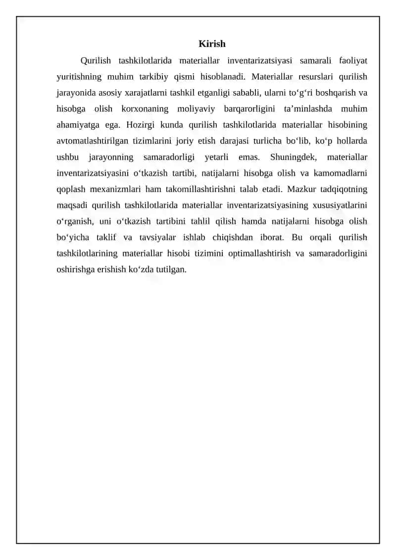 Qurilish Tashkilotlarida Materiallar Inventarizatsiyasi 3