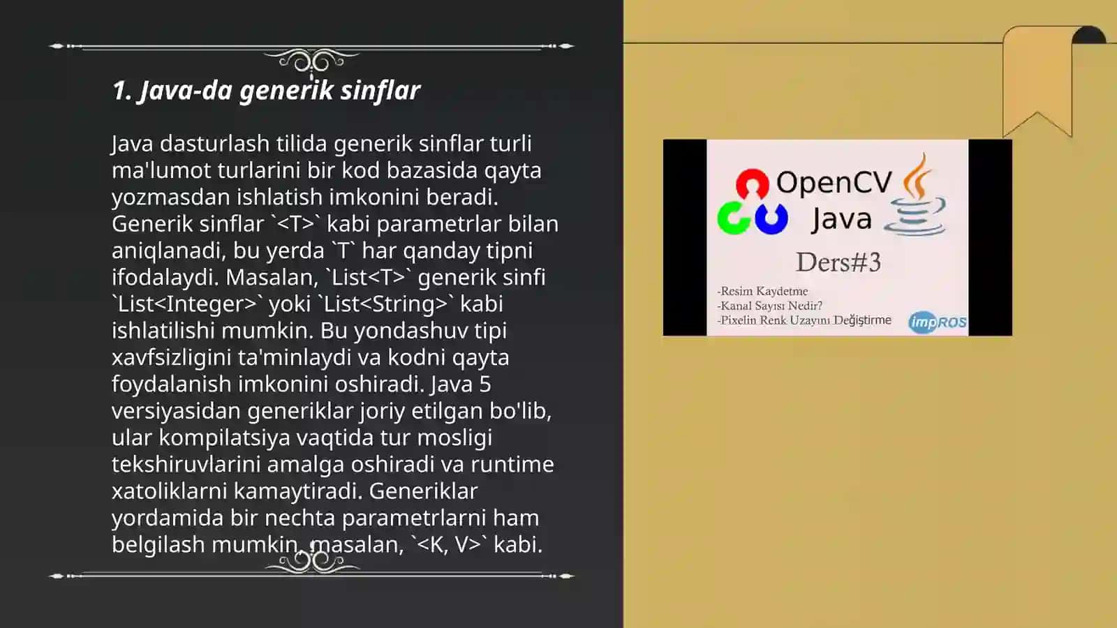Javada jenirik classlar 3