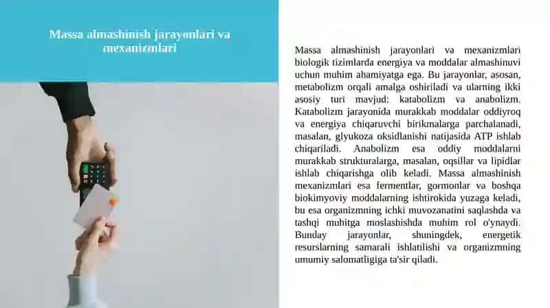 Massa almashinish jarayonlari va mexanizmlari 3