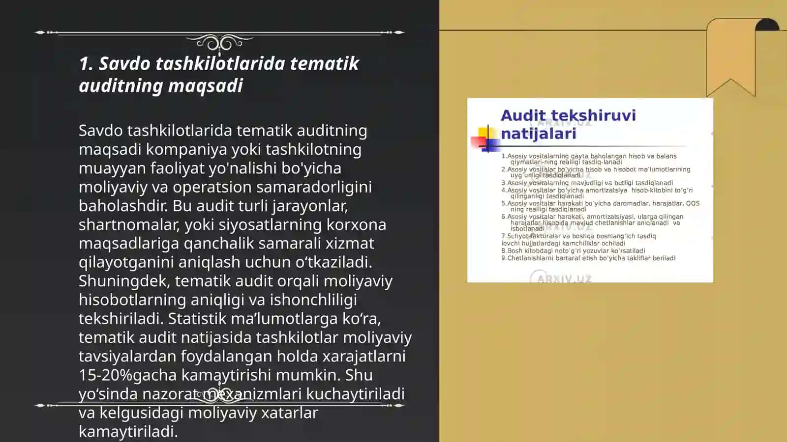 Savdo tashkilotlarida tematik audit va tovar moddiy zaxiralar auditi 3