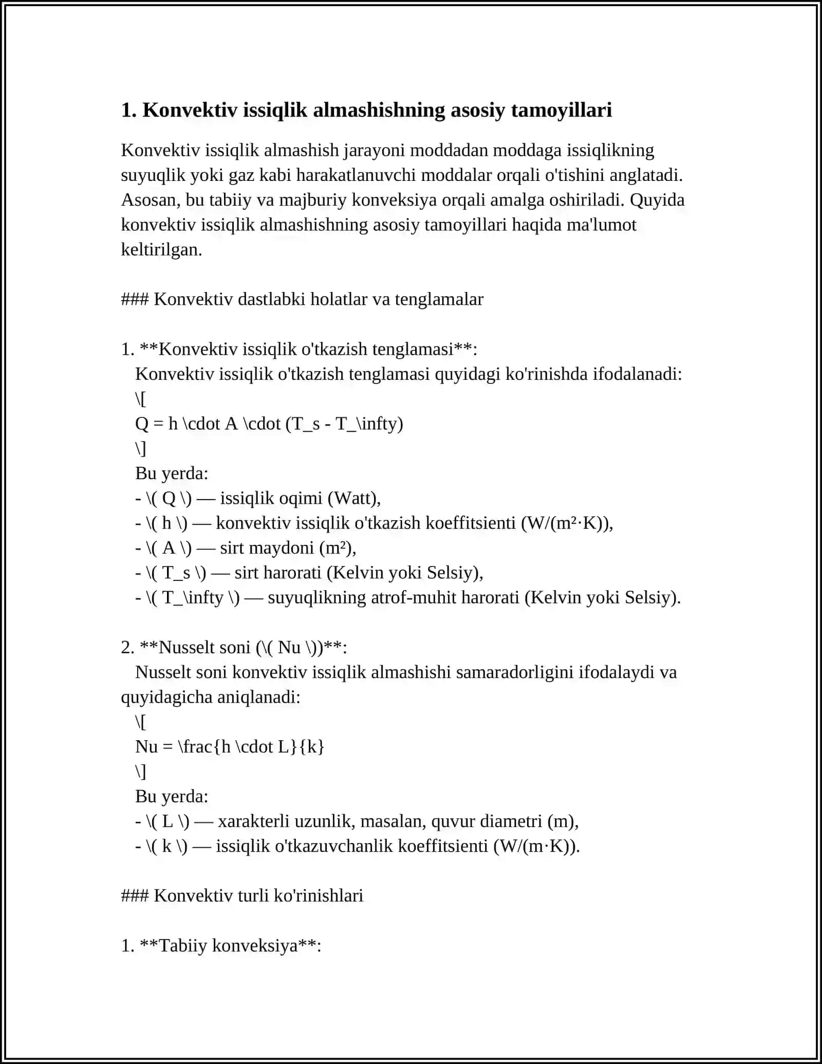 KONVEKTIV ISSIQLIK ALMASHISH JARAYONLARI 3