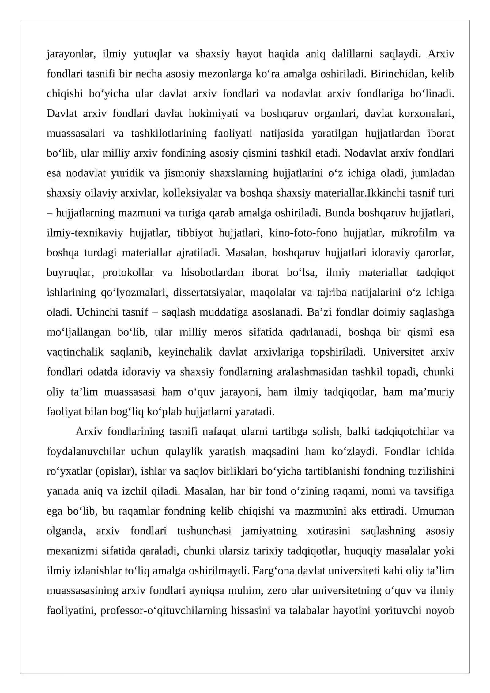 Farg’ona davlat Universiteti arxivi fondlaridagi hujjatlardan namunalar olish va tahlil 3