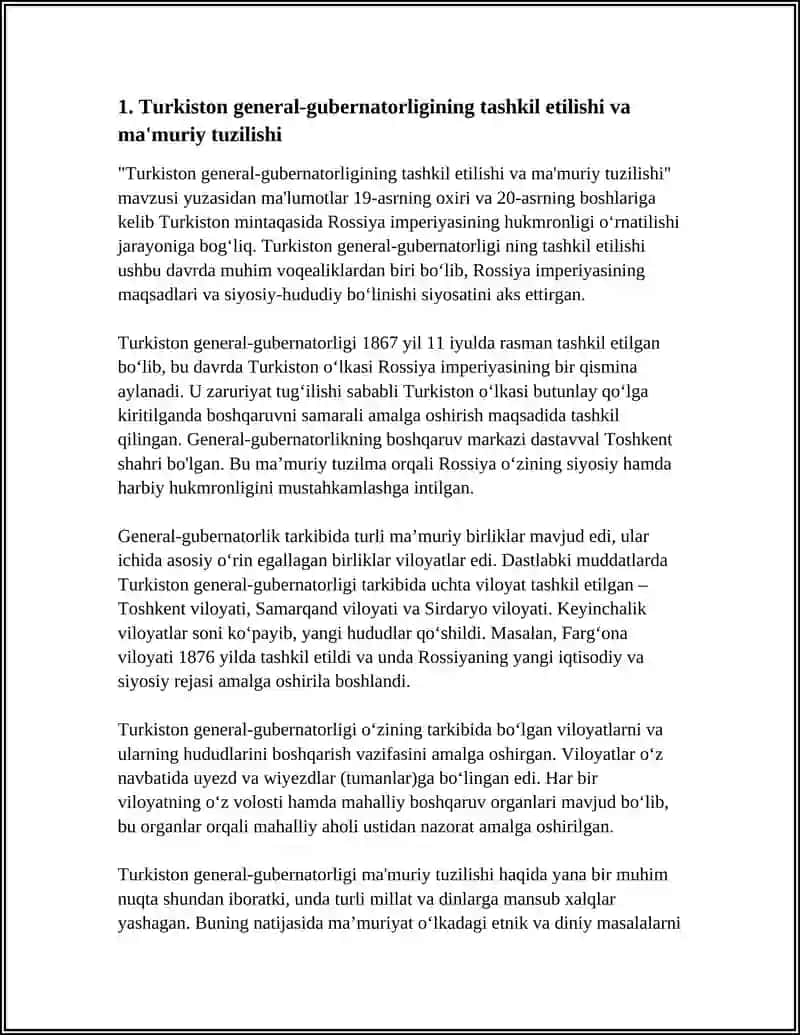 Turkiston General-Gubernatorligining Siyosiy-Hududiy Boʻlinishi 3