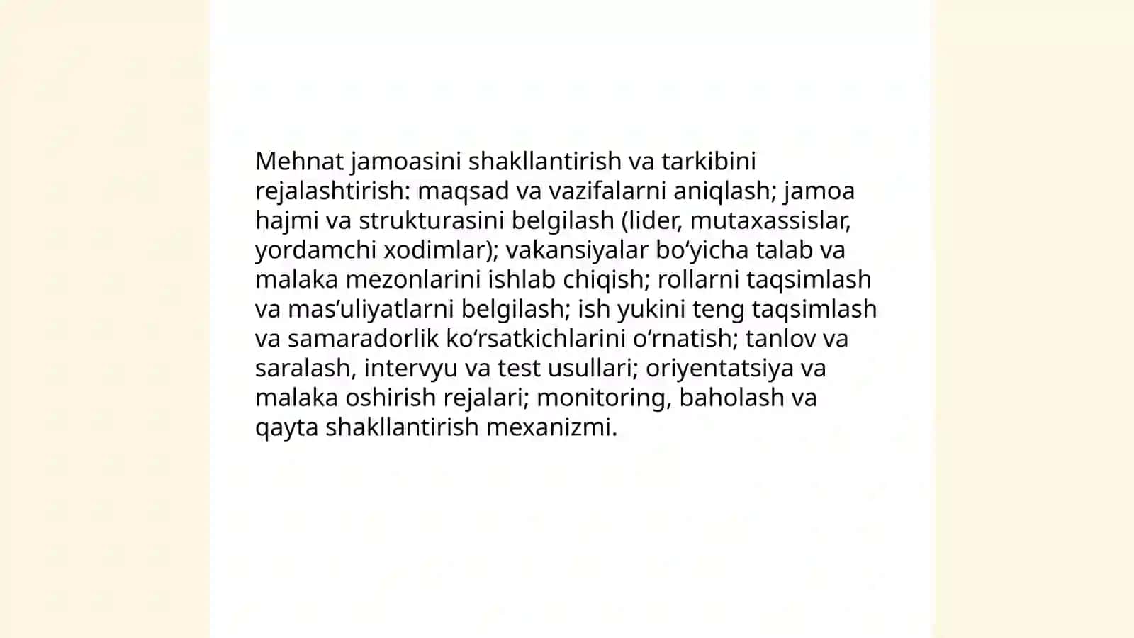 Mehnat jamoalarini rejalashtirish va boshqarish 3