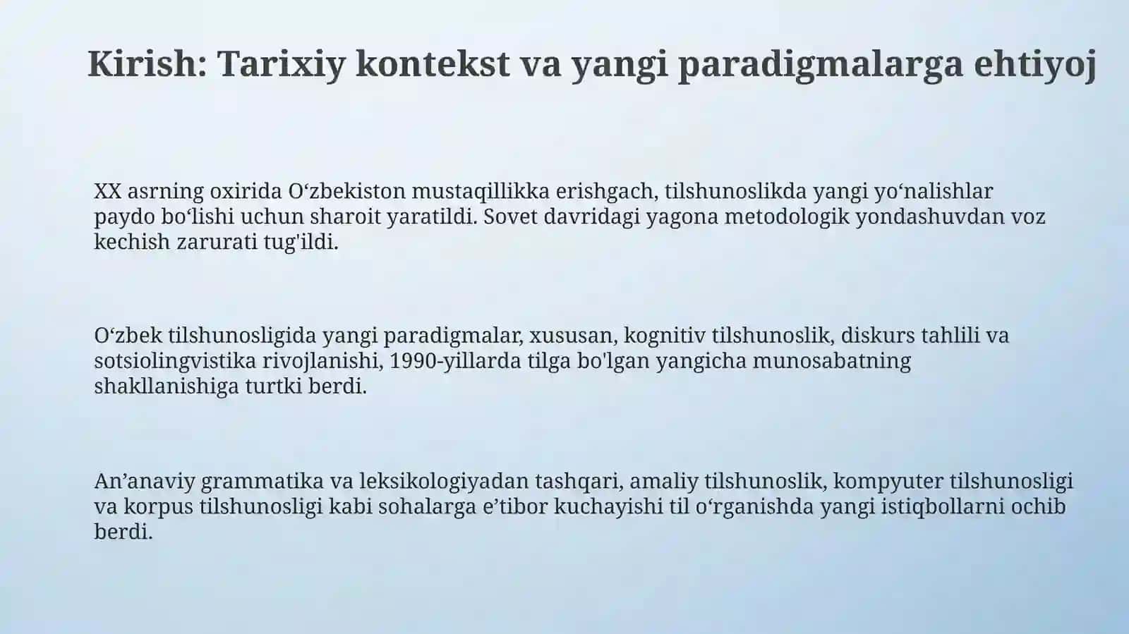 Oʻzbek tilshunosligida yangi lingvistik paradigmalari 3