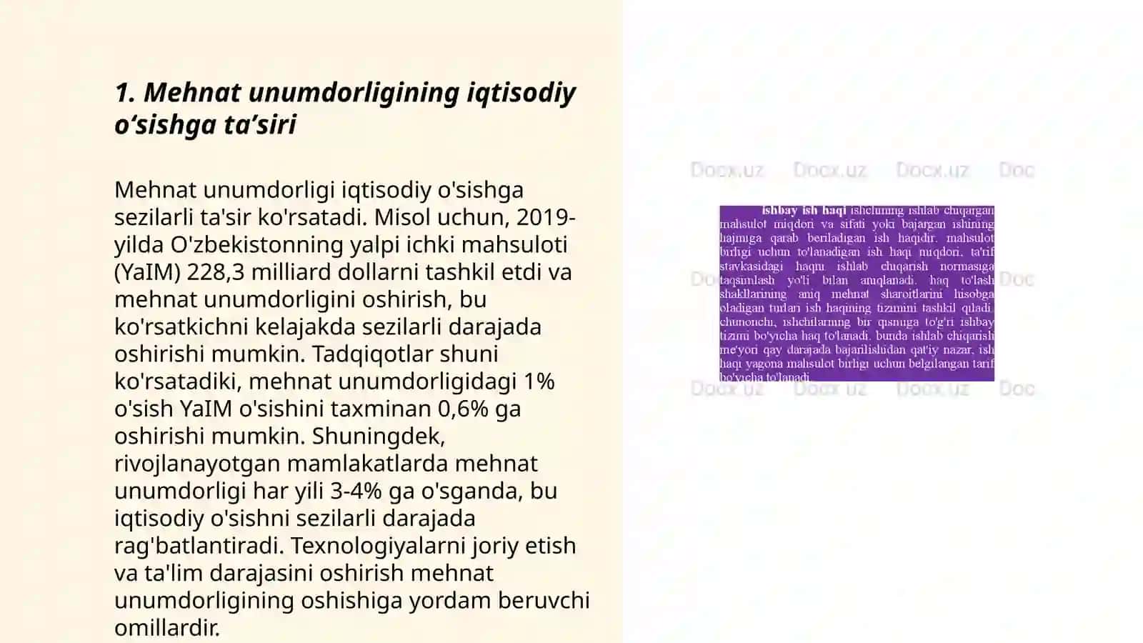 Mehnat unumdorligi- iqtisodiy oʻsish omili sifatida 3