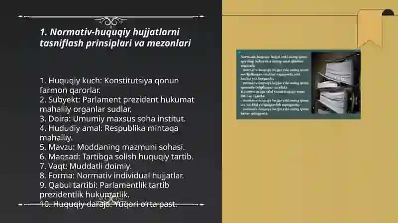 Normativ-huquqiy hujjatlarni turkumlash usullari, uslublari va yoʻllari 3