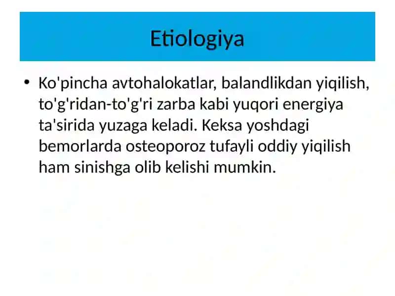 Chanoq suyaklarini jarohatlari Klinikasi 3