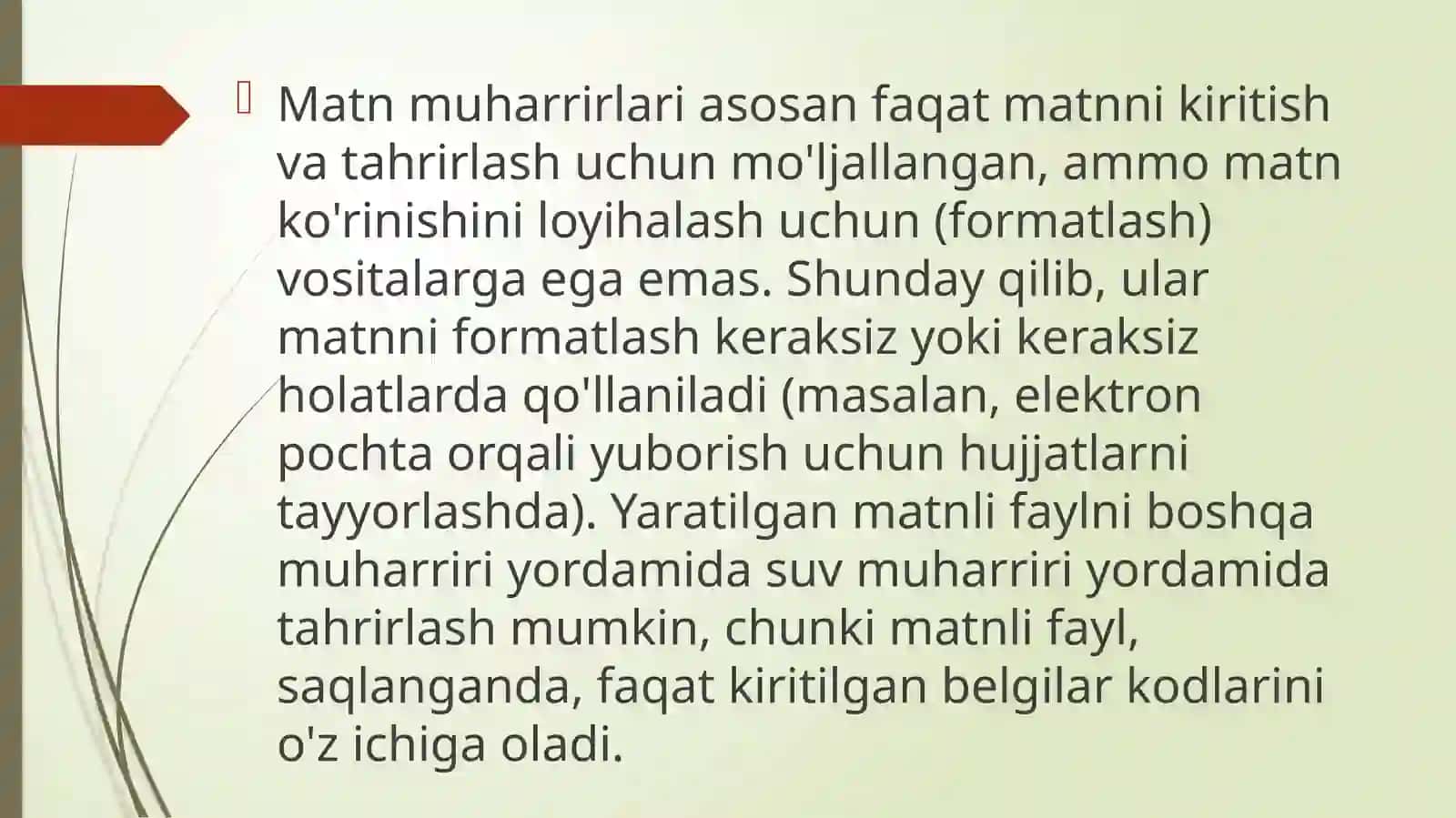 MATN MUHARRIRLARI VA WORD MATN PROTSESSORI. EXCEL ELEKTRON JADVALLAR BILAN ISHLASHI 3