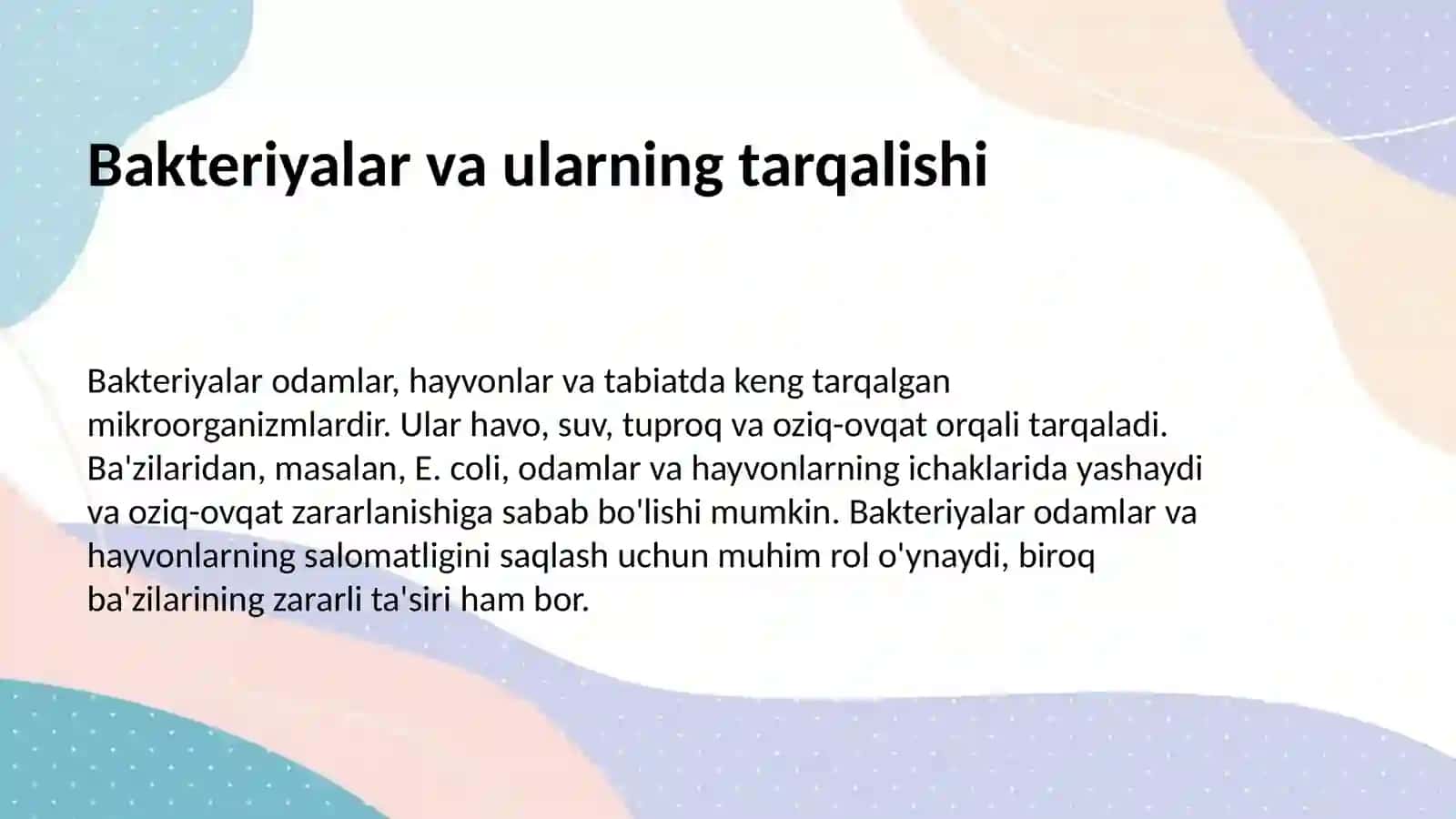 Bakteriyalar viruslar va zamburug'lar va ularning tarqalishi 3