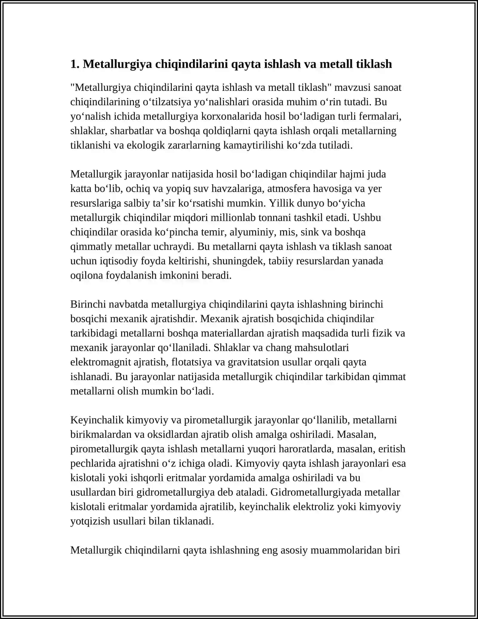 SANOAT CHIQINDILARINING OʻTILZATSIYA YOʻNALISHLARI 3
